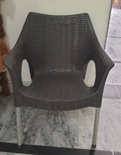 Boss Lexus Style Rattan Plastic Chairs with Steel Legs Pack of 6