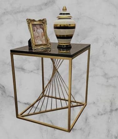 “Center Cross Rod Sofa Side Table – Modern Minimalist Accent”