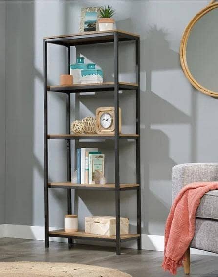 Elite 5-Tier Industrial Book Rack – Modern Metal Frame Display & Storage Shelf