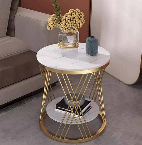 “Aesthetic Black & Gold Marble Side Table – Retro Luxury Accent”