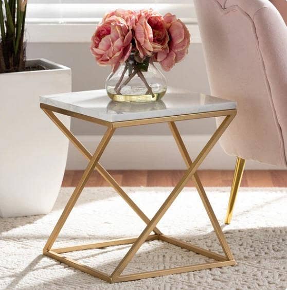 Aurora Gold Accent Side Table – Luxury Modern Sofa Companion