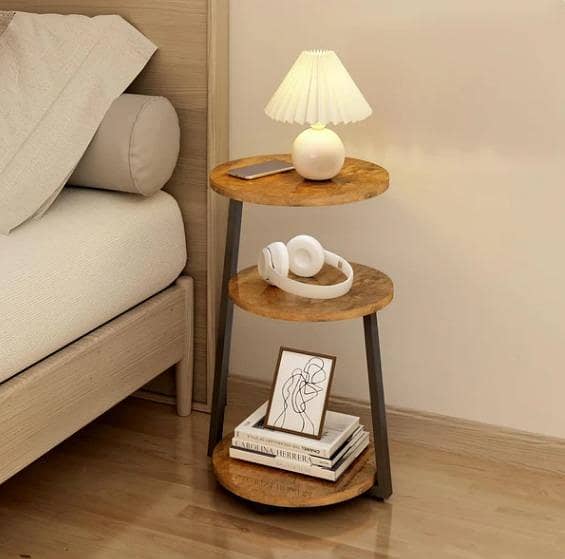 “3-Tier Round Side Table – Stylish End Table for Living Room”