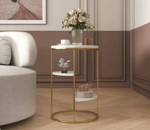 3-Tier Aurora Gold Side Table – Luxury Living Room End Table