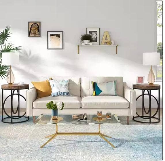 Tribesigns Modern Rustic Brown Wooden Sofa Side Table – Small Round End Table for Living Room
