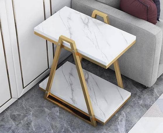 Narrow C-Shaped 2-Layer End Table – Stylish Bedside & Sofa Companion