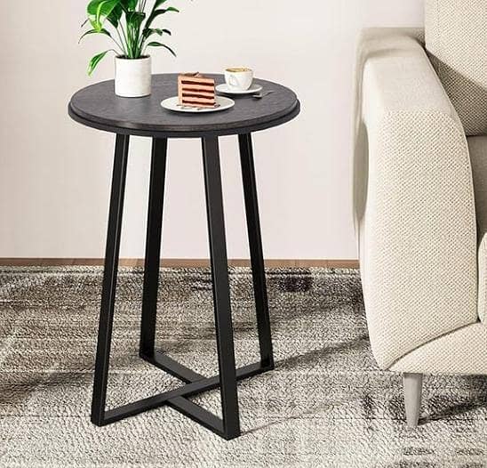 Modern Rectangular Coffee Table – Black Metal Frame Living Room, Office & Lounge Accent