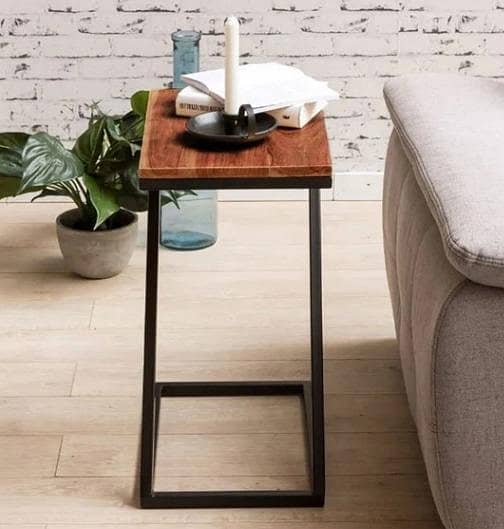 Z-Shaped Side Table – Durable Modern Wood Sofa & Coffee Table