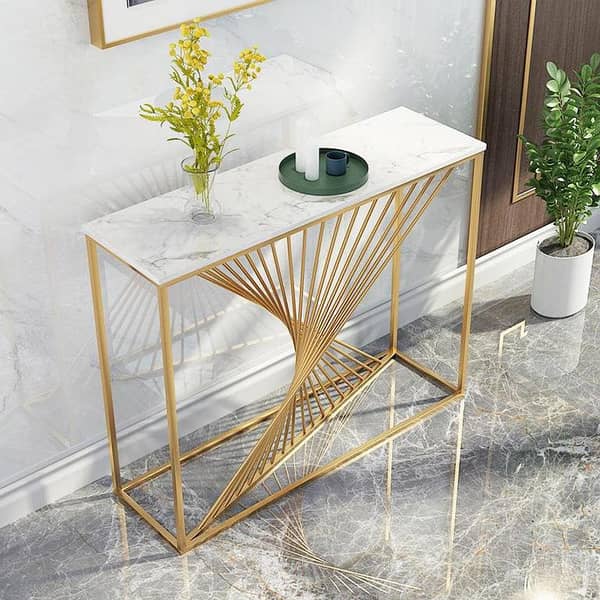 Modern Luxury Light Console Table  for Living Room, Foyer, and Stylish Interior Spaces