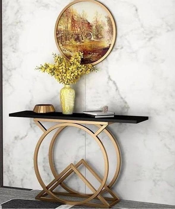 Double Ring Console Table - Modern Metal Design for Hallway & Entryway | Metal Furniture