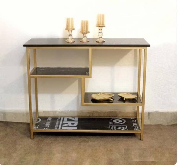 Elegant 4-Sheet Console Table Living Room Furniture with Sturdy Design, Lamps, Vases, Décor,