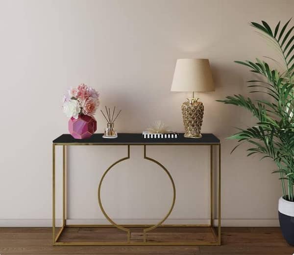 “Luxury Modern Ring Console Table Design Ideal for Entryway, Living Room, Bedroom, or Office Décor Accent”