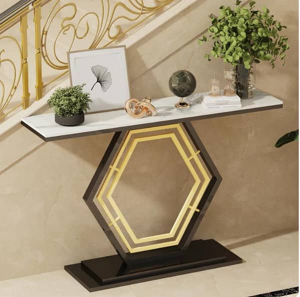 Metro Line Narrow Hallway Console Table  Minimalist Style for Entryway Spaces