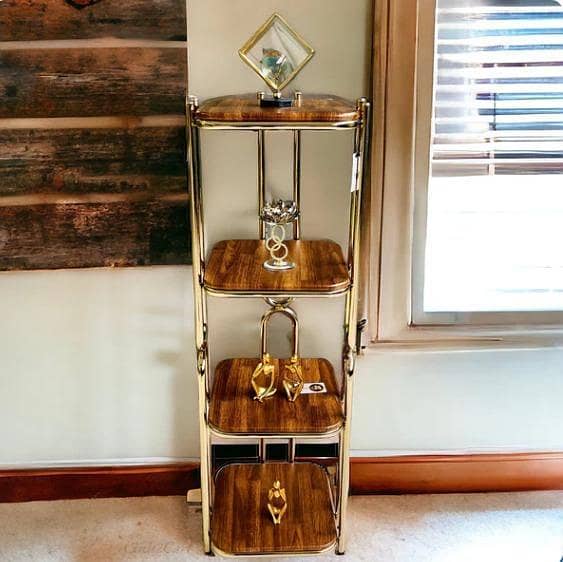 Elegant Side Corner Book Rack – Modern Living Room Storage & Decorative Display Shelf