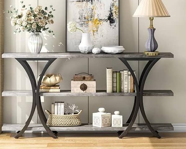 Long Narrow Console Table - Sofa Table for Entryway & Living Room