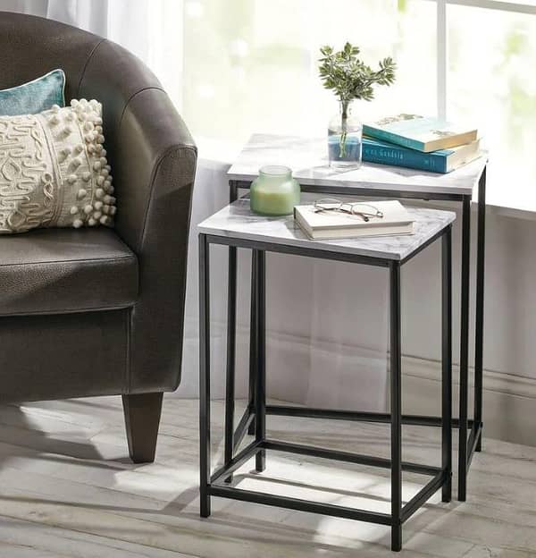 Space-Saving Nesting Side Table Set Modern Stylish Accent Furniture for Living Room, Sofa, Bedroom, Home Decor