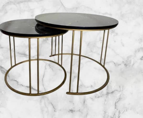 Modern Round Nesting Center Table for Contemporary Living Room and Home Décor
