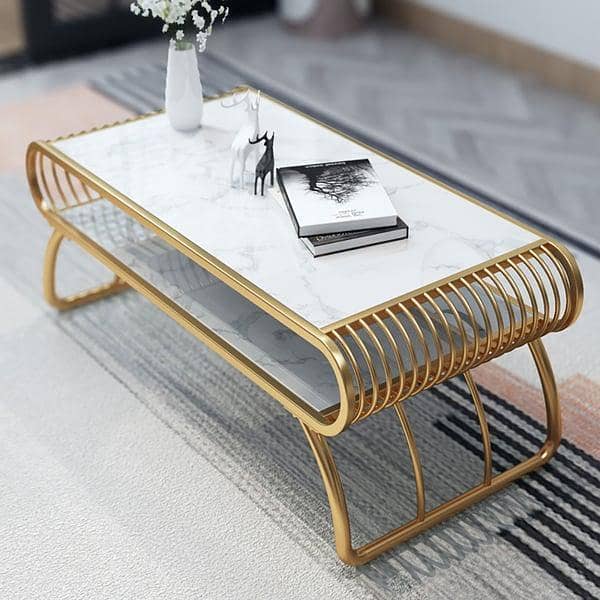 Double Shelf Table – Compact Two-Tier Circular Accent End Table with Storage Shelves for Living Room, Bedroom,
