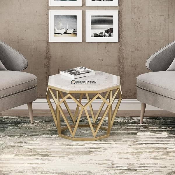Diamond Shape Coffee Table Modern Centerpiece for Living Room with Elegant Stylish Accent Table for Home