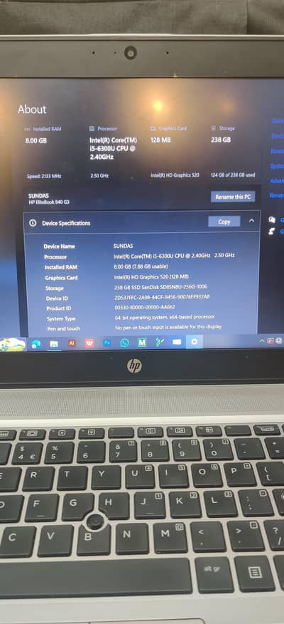 HP ELITEBOOK 840 G3 | i5 6th GEN | 8GB RAM | 256GB ssd