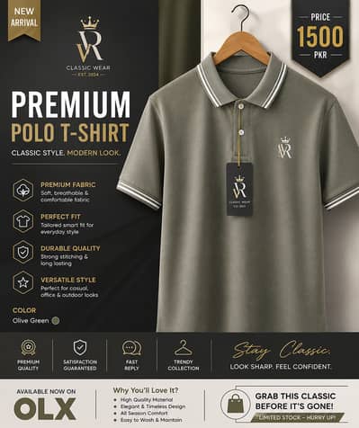 Premium Olive Green Polo T-Shirt | Luxury Old Money Style | Brand New