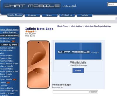 Infinix note  edge 5 g for sale