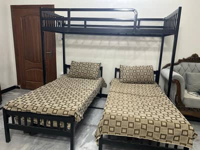 Bunk Bed-Iron Bed With Mattresses