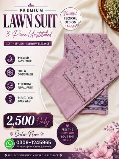 Summer Elegance 3 Piece Lawn Suit
