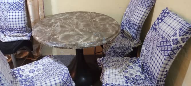 dinning table 4 chair set fiber table