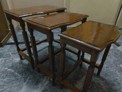 Brand New Nesting Tables (Set of 4) – Wooden with Elegant Inlay Design