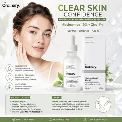 The Ordinary Niacinamide 10% + Zinc 1% Serum (Free Delivery)