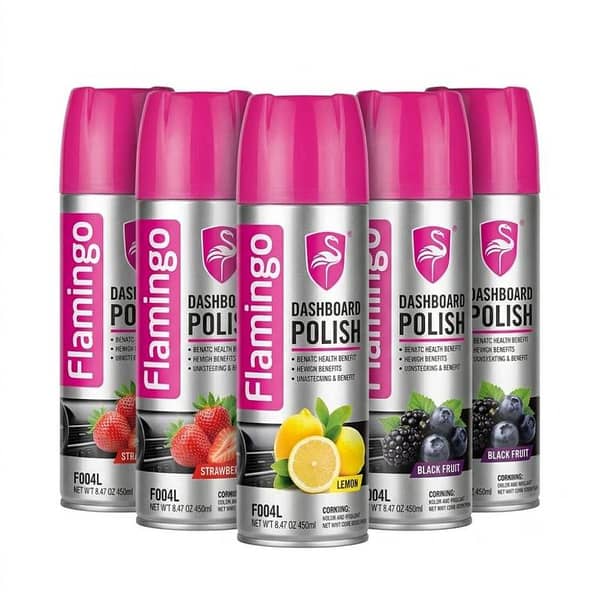 Flamingo Dashboard Polish 450ml – Interior Clean, Shine & UV Defense Spray