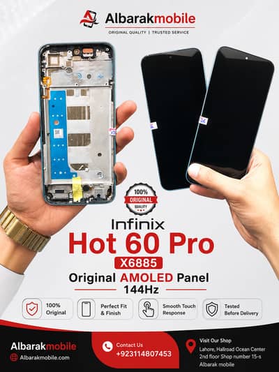 Infinix Hot 60 Pro X6885 Original AMOLED Panel 144Hz | 100% Genuine