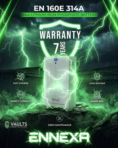 Vaults 16kW Lithium Battery 51V 314Ah | ENNEXA LiFePO4 | 8000 Cycle