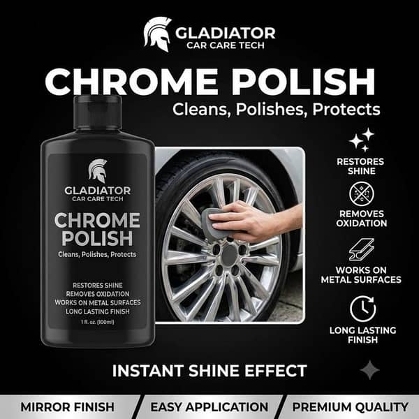Gladiator Chrome Polish GT22 300ml – High-Shine Restorer & Anti-Rust Coating