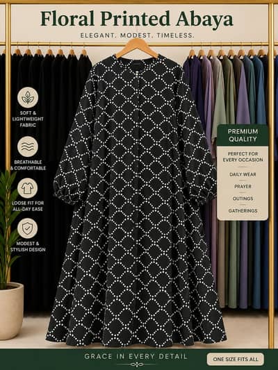 Floral Printed Abaya