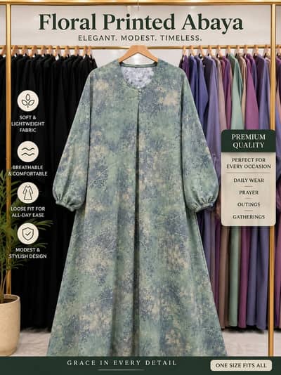 Floral Printed Abaya