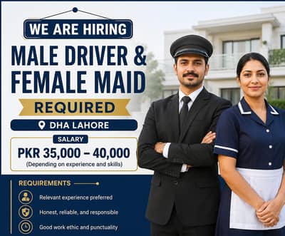Male driver and female kitchen helper (husband wife)