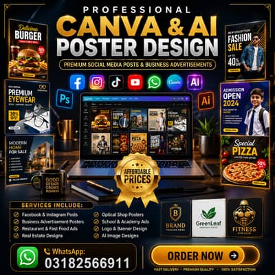 Professional Canva & AI Poster Design | Facebook, Instagram & Busines