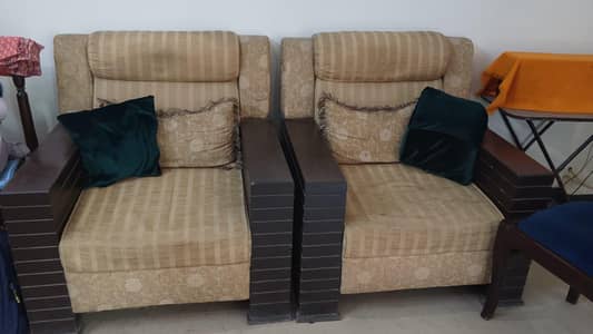used sofa set for sale with very good wood condition.