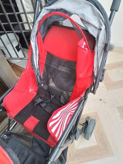 twin pram double seat double umbrella  attatched