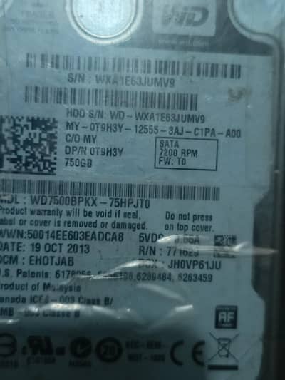 WD 750GB HDD