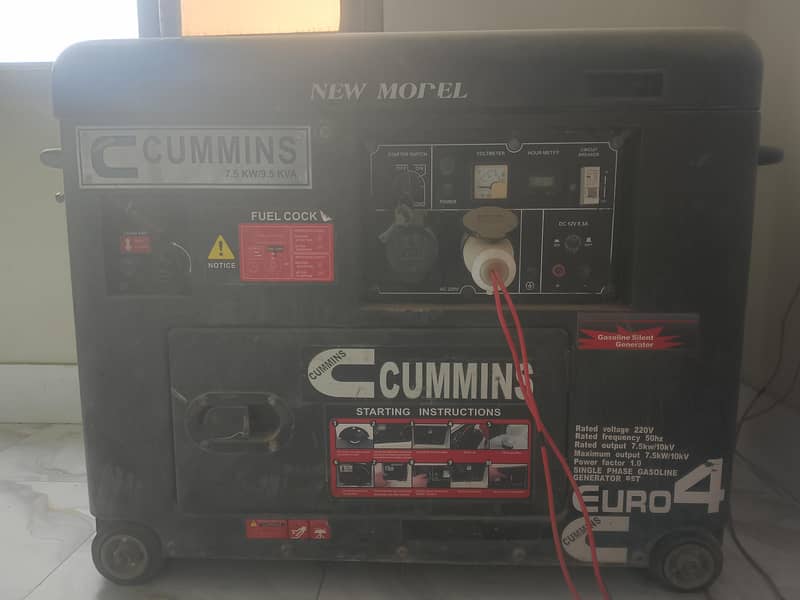 Cummins Generator 7.5 KW / 10 KV Silent Gasoline For Sale Karachi 0