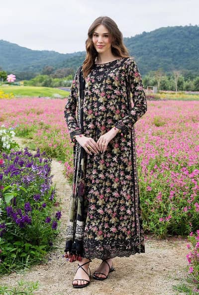 Crimson Izel - Luxury Lawn Embroidered 3 Piece Unstitched - Rosaa