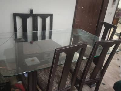 Pure Wooden table with 6 chairs