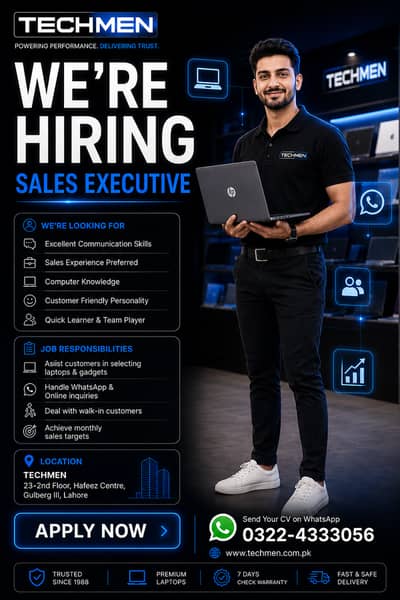 WE'RE HIRING – Laptop Sales Executive