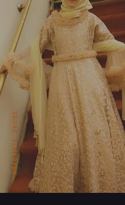 Peach Maxi For Party Wear & Weeding