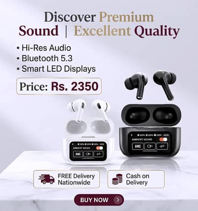  Premium Bluetooth 5.3 Earbuds  | Hi-Res Audio • Smart LED Display