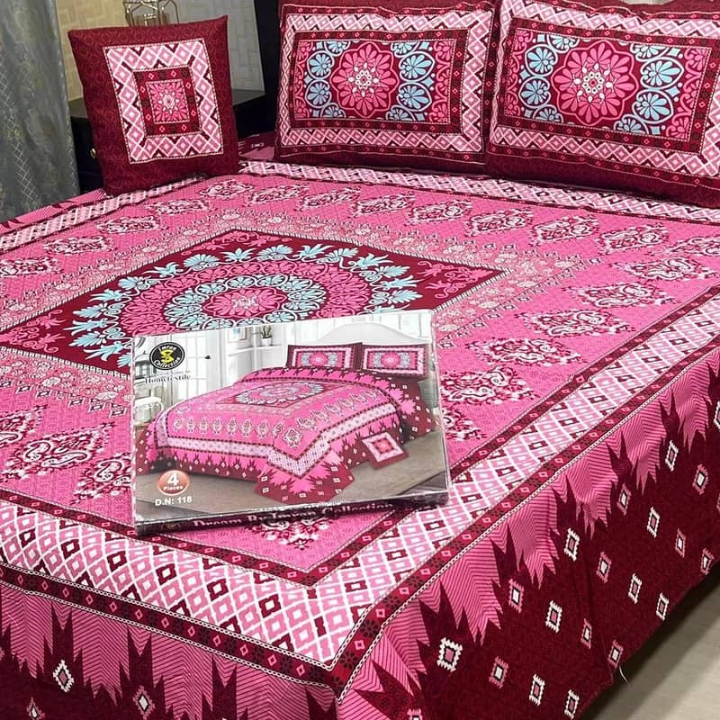 cotton double bedsheets set 0