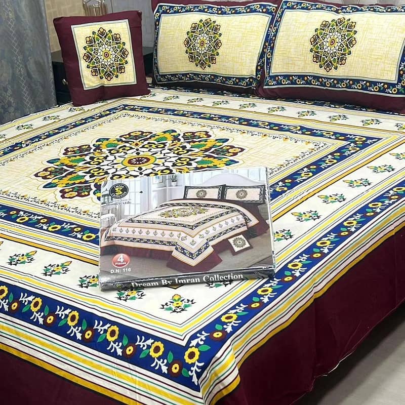 cotton double bedsheets set 4