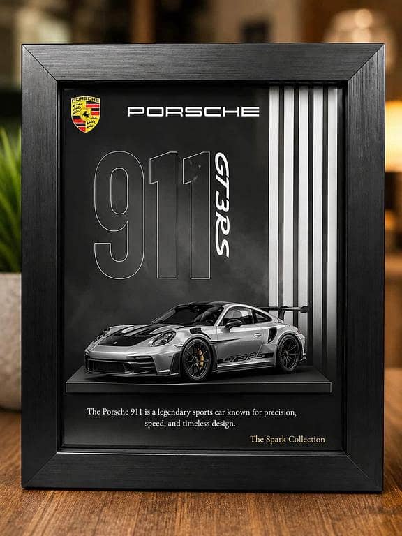 Premium Car Display Frame Background Insert (8x10) – Lamborghini Aventador, Bugatti Chiron, Mercedes G63 AMG, Porsche 911 GT3 RS, Ford Mustang